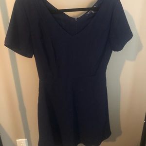 Simple Short Navy Dress with Pockets